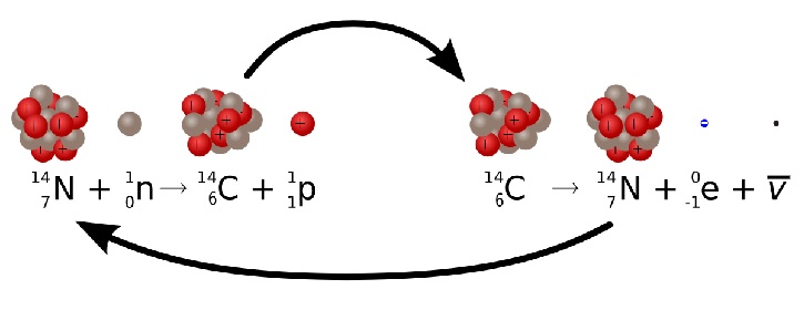 Quá trình phân rã hạt nhân Cacbon-14 trong tự nhiên